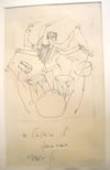 Disegno con autografo di Dario Fo